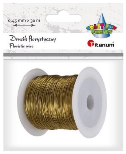 Drucik florystyczny 0,45mmx30m złoty, Titanum
