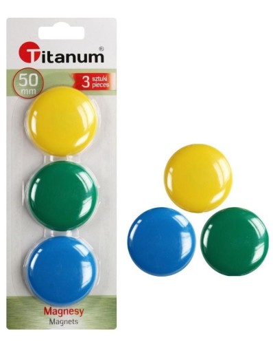 Magnesy do tablic 50mm 3szt, Titanum