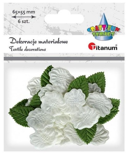 Ozdoba materiałowa Kwiaty gardenii 6szt, Titanum
