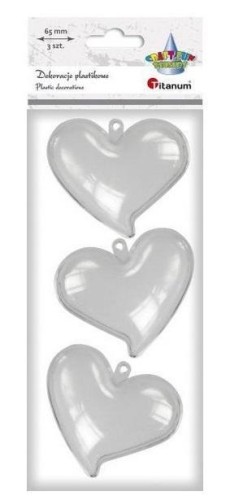 Formy plastikowe serca 65x58x40mm 3szt, Titanum