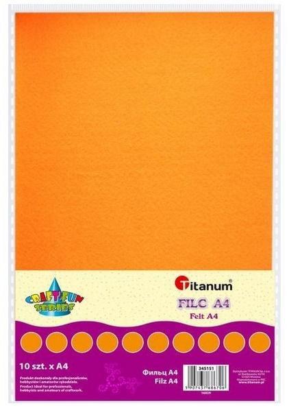 Filc A4 pomarańczowy 10szt, Titanum