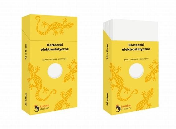 Karteczki elektrostatyczne 50szt. białe, Kunke