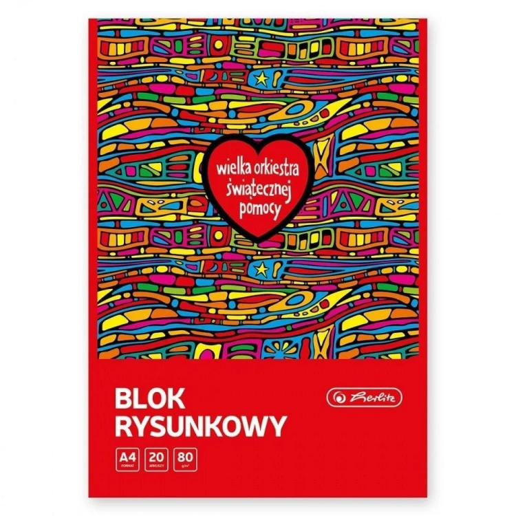 Blok rysunkowy A4/20K biały WOŚP (10szt), HERLITZ