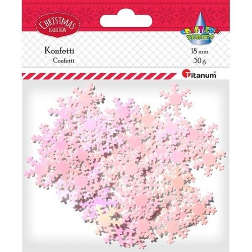 Konfetti Płatki śniegu bladoróżowe 30g, Titanum