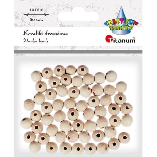 Koraliki drewniane okrągłe 60szt, Titanum
