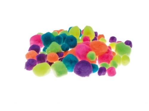 Pompony neonowe 78szt, Brewis