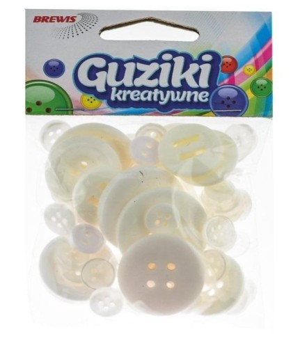 Guziki kreatywne białe 40g, Brewis