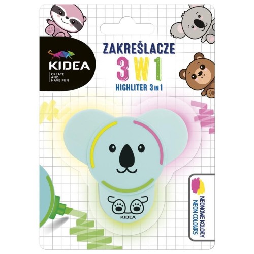 Zakreślacze z figurką 3w1 KIDEA, DERFORM