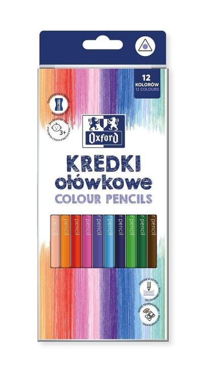 Kredki ołówkowe Regular 12 kolorów, Oxford