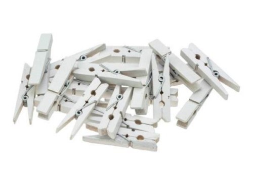 Klamerki białe 4,5cm 20szt, Brewis