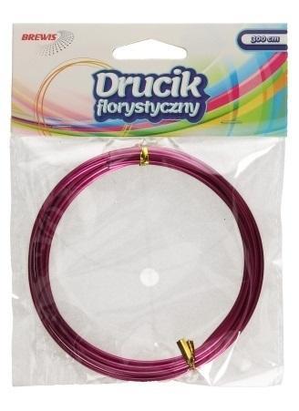 Druciki florystyczne 3mx2mm różowe, Brewis
