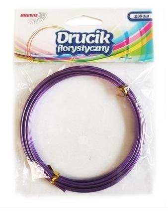 Druciki florystyczne 3mx2mm fioletowe, Brewis