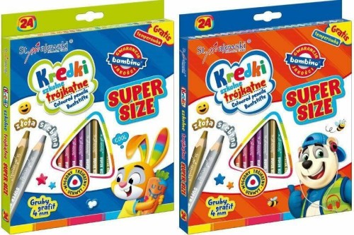 Kredki trójkątne Super Size 24 kol. + temperówka