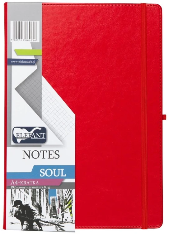 Notes A4 Soul kratka czerwony, Elefant