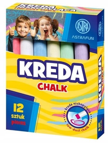 Kreda tablicowa Fun 12szt ASTRA, ASTRA papiernicze