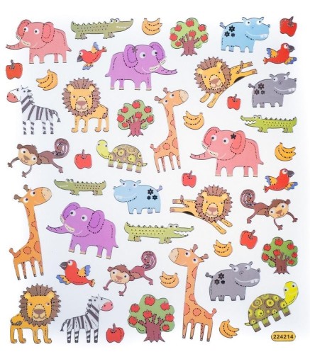 Naklejki zoo 48szt, Dalprint