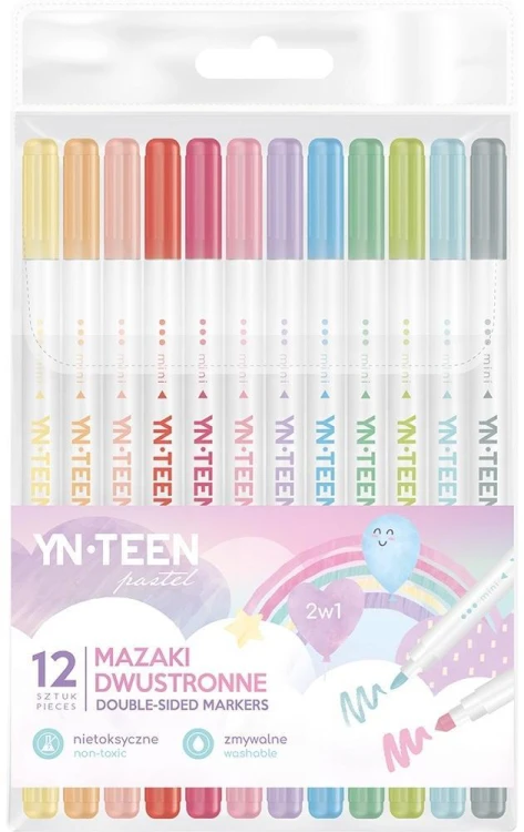 Mazaki dwustronne pastel 12 kolorów YNT, INTERDRUK