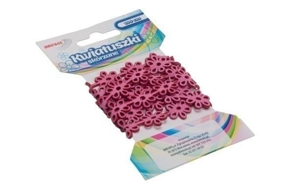 Łańcuszek kwiatuszki skórzane 1m różowy, Brewis