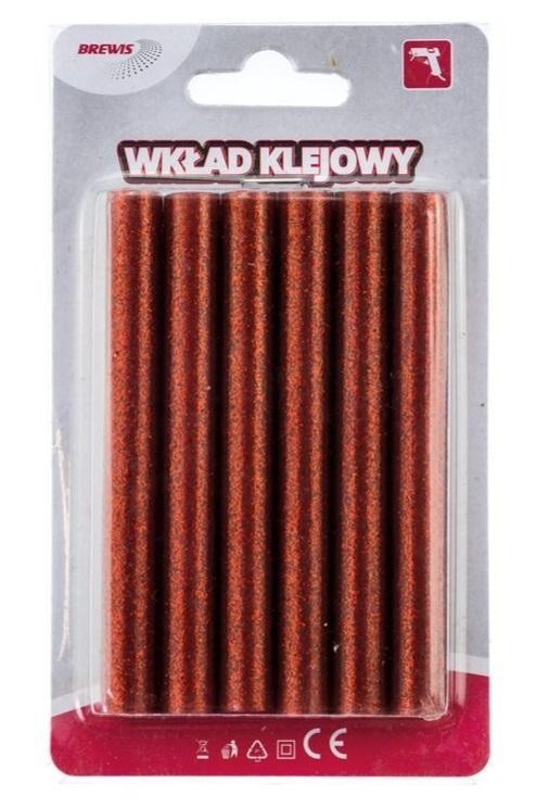 Wkład klejowy brokatowy czerwony 11mmx10cm 6szt