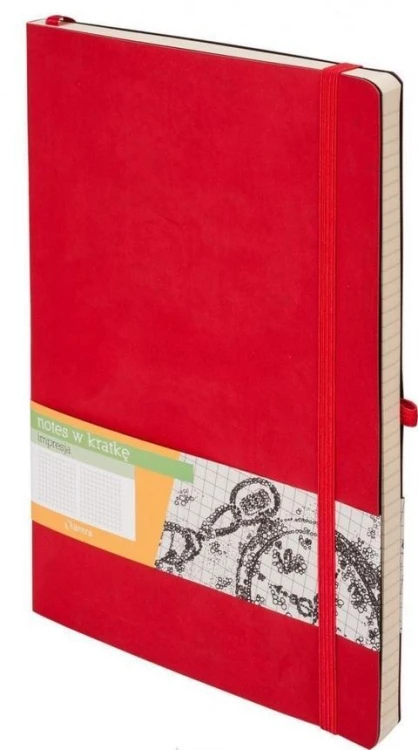 Notes A5 Kratka Impresja czerwony, Antra