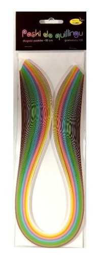 Paski do quillingu 3mmx50cm pastelowe 100szt