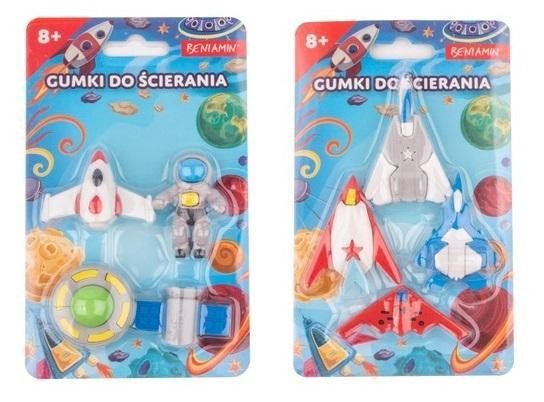 Gumki do ścierania 6szt samoloty, Beniamin