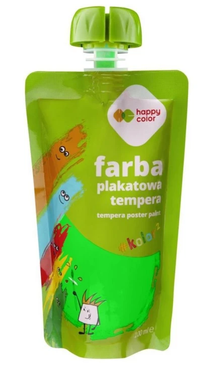 Farba tempera 100ml neon zielona HAPPY COLOR, GDD