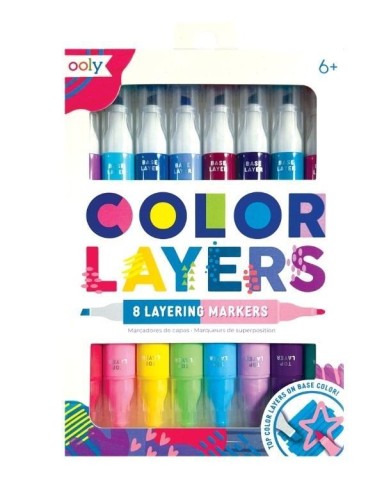 Flamastry dwustronne Color Layers 8szt, ooly