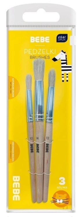Pędzelki drewniane 3szt BB Kids, INTERDRUK