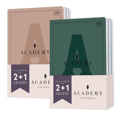 Zeszyt A5/60K kratka Academy (3szt), INTERDRUK