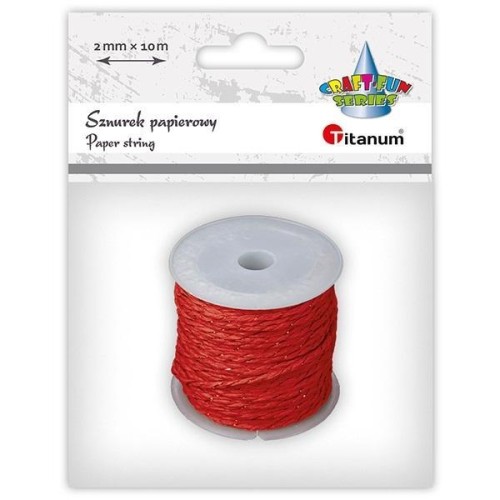 Sznurek papierowy 2mm 10m czerwono-złoty, Titanum