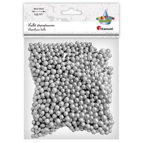 Kulki styropianowe 5/7mm 135szt srebrne, Titanum