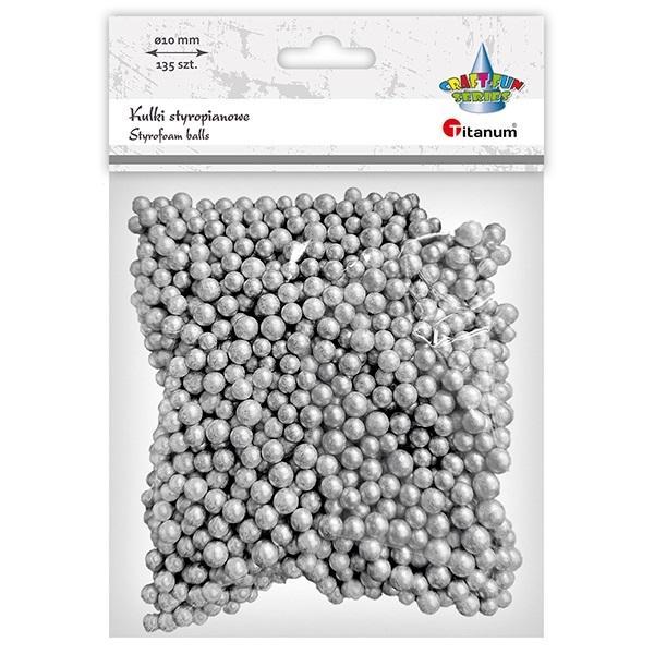 Kulki styropianowe 5/7mm 135szt srebrne, Titanum