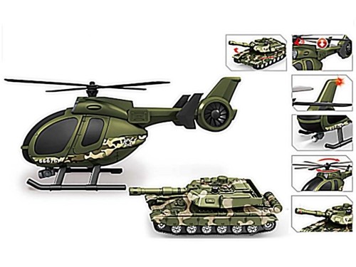 Helikopter wojskowy + czołg, Madej