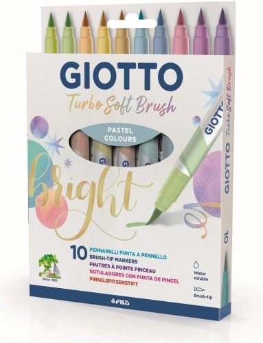 Pisaki Turbo Soft Brush pastel 10 kolorów, Giotto