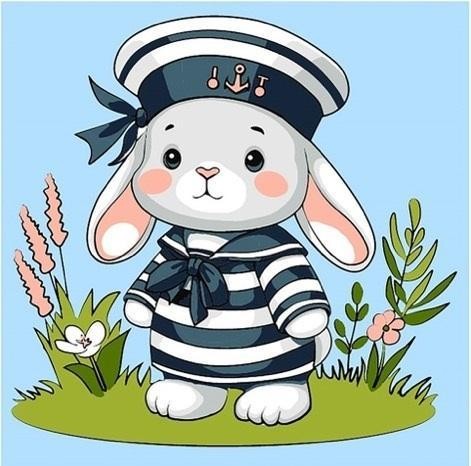 Malowanie po numerach - Sailor Bunny 25x25cm, Qbee