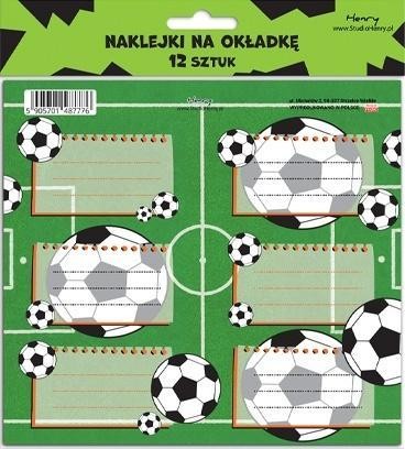 Naklejki na zeszyty - Piłka (12szt), Henry