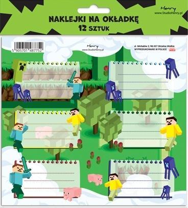 Naklejki na zeszyty - Gra (12szt), Henry
