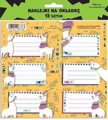 Naklejki na zeszyty - Lamy (12szt), Henry