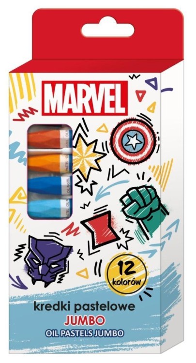 Kredki pastelowe jumbo Avengers 12 kolorów