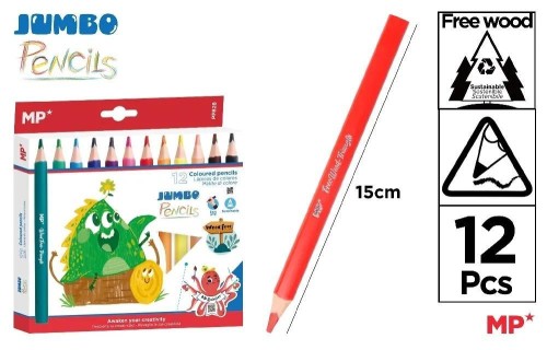 Kredki ołówkowe Jumbo 12 kolorów, MP Main Paper