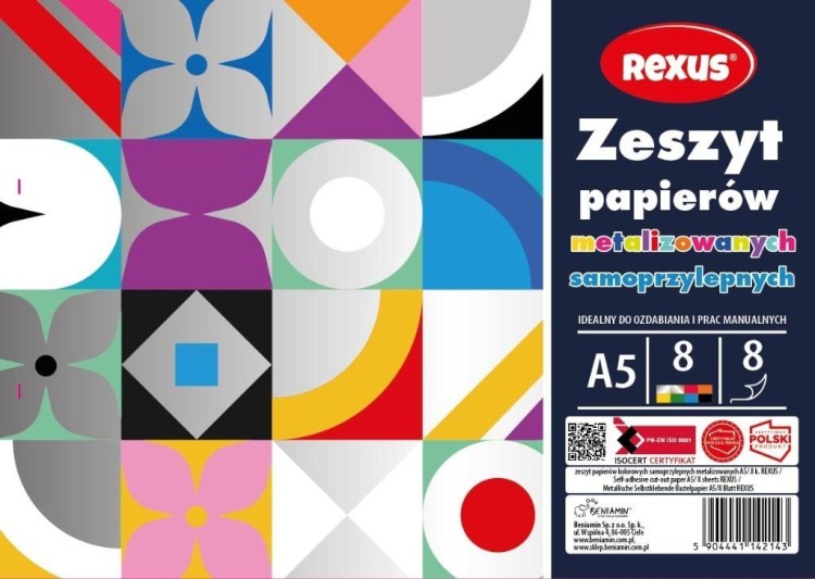 Zeszyt papierów kolor samoprzylep. A5/8K (10szt)