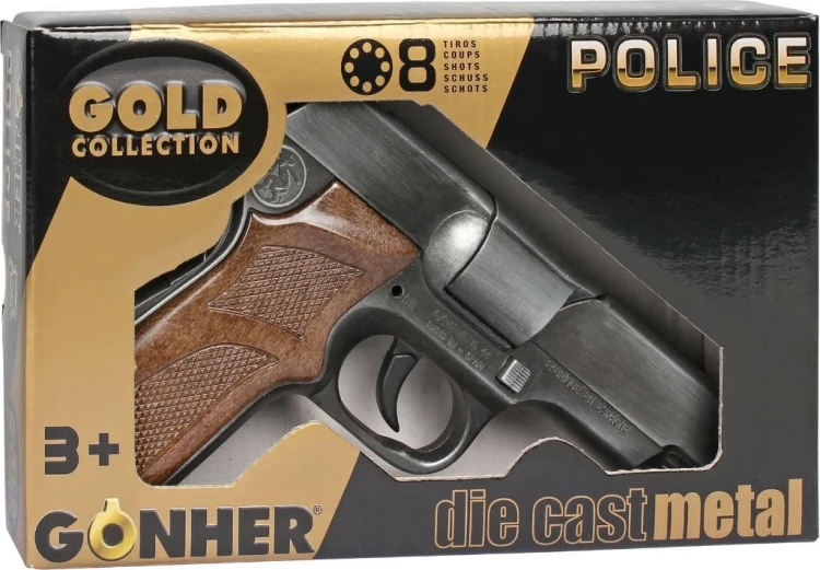 Metalowy pistolet na kapiszony 8 strzałów, Gonher