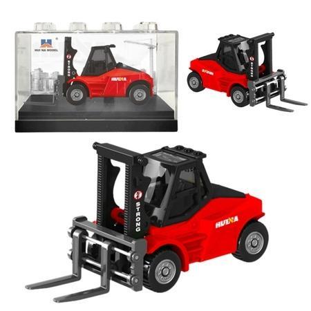 Wózek widłowy metalowy czerwony 1:80, Leantoys