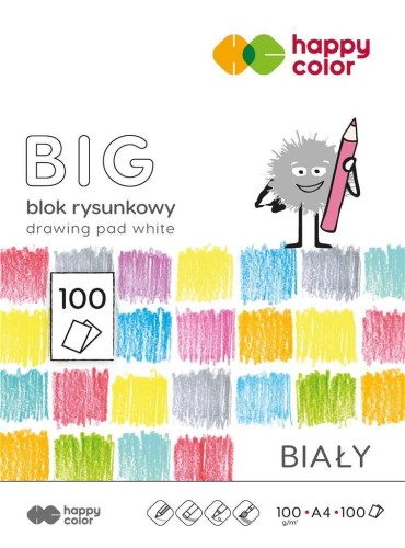 Blok rysunkowy biały A4/100K BIG HAPPY COLOR, GDD