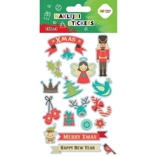 Naklejki Xmas 10x20cm HAPPY COLOR, GDD