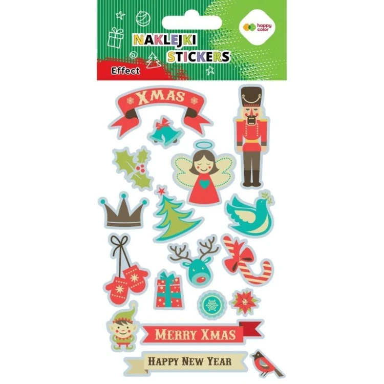 Naklejki Xmas 10x20cm HAPPY COLOR, GDD