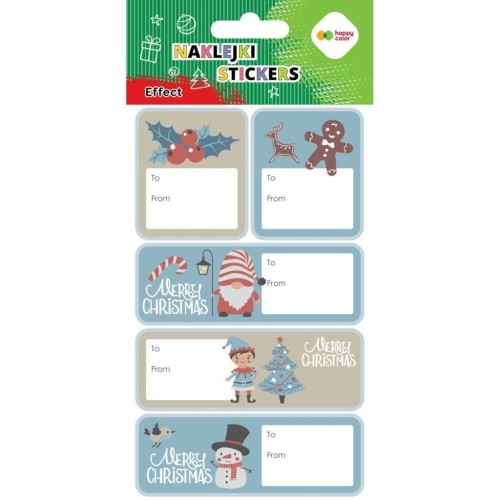 Naklejki Xmas blue tag 10x20cm HAPPY COLOR, GDD