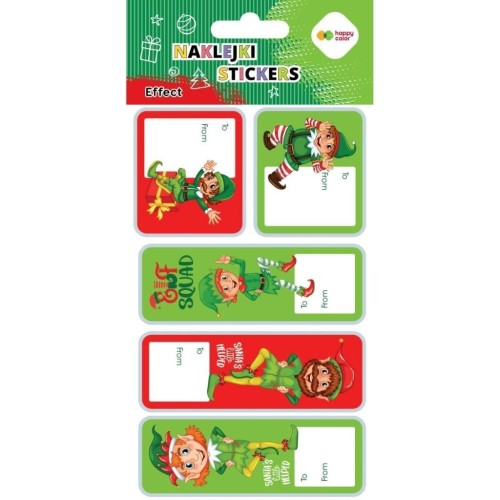 Naklejki Elfs tag 10x20cm HAPPY COLOR, GDD