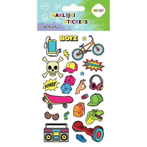 Naklejki 3D Puffy Text 10x20cm HAPPY COLOR, GDD